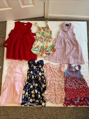 Girl dress Girls' Red Tulle Party Dress - Classic Holiday Style bundle of 7
